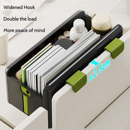 Foldable Hanging Storage Box No Drilling Required Wall-mounted Organizer (Green).