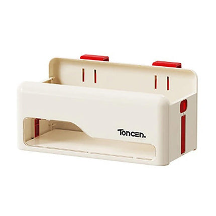 Foldable Hanging Storage Box No Drilling Required Wall-mounted Organizer (White).