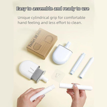 Silicone Flexible Head Deep Cleaning Toilet Brush with Wall Mount Holder.
