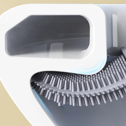 Silicone Flexible Head Deep Cleaning Toilet Brush with Wall Mount Holder.
