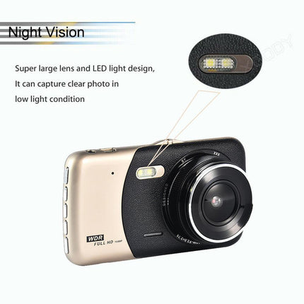 1080P Car Dash Camera Dual Front and Rear Video DVR Recorder Night Vision Kit.