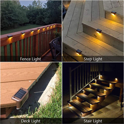 4 Pack SolarPower Deck Lights Outdoor Step Lights Waterproof LED lights.
