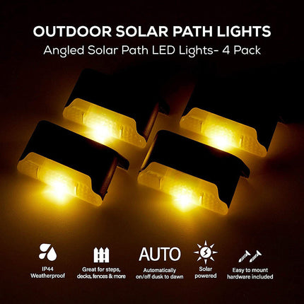 4 Pack SolarPower Deck Lights Outdoor Step Lights Waterproof LED lights.