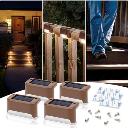 4 Pack SolarPower Deck Lights Outdoor Step Lights Waterproof LED lights.