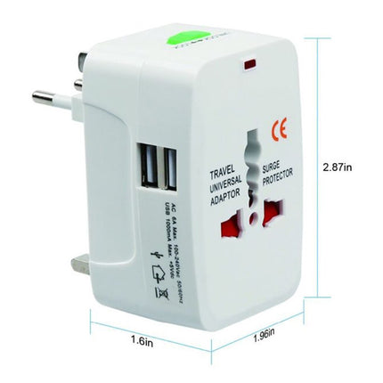 Dual USB Portable Electric Plug Power Socket Adapter International Travel Universal Charger Converter EU UK US AU.