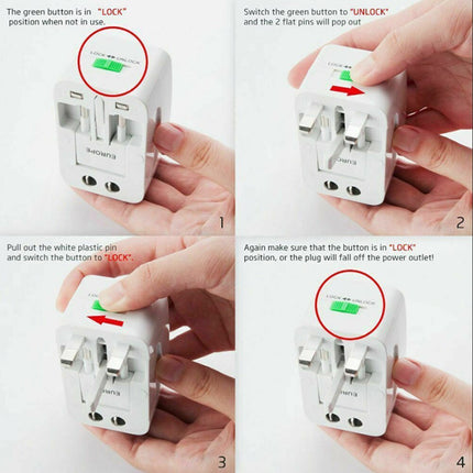 Dual USB Portable Electric Plug Power Socket Adapter International Travel Universal Charger Converter EU UK US AU.