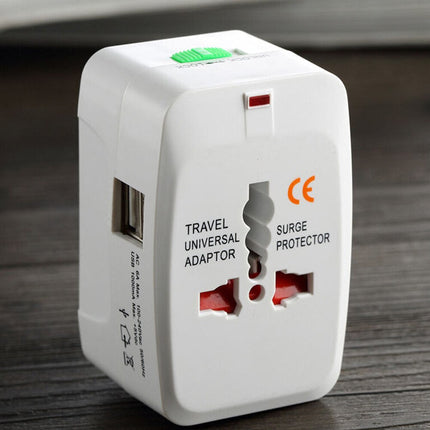 Dual USB Portable Electric Plug Power Socket Adapter International Travel Universal Charger Converter EU UK US AU.