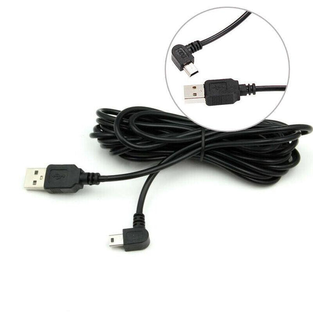 Dash Cam Mini USB Right Turn Extra Long Charging Cable 3.5M Dash Dashboard Lead.