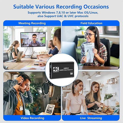 4K 1080P 60FPS HDMI to USB 3.0 Video Capture Card For PS4/PC/OBS Nintendo Switch.
