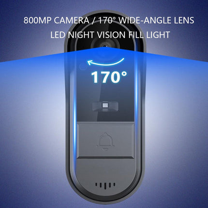 Smart Wireless Video Doorbell with 4.3" Screen HD 8MP Camera Night VisionTwo-Way Audio IP65.