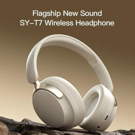 JR SY-T7 Bluetooth 5.4 Over-Ear Headset Wireless Headphones with Noise Cancelling Mic (Black).