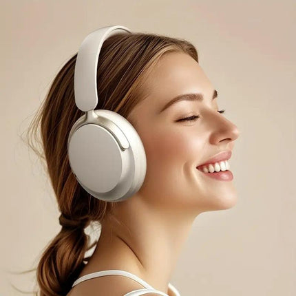 JR SY-T7 Bluetooth 5.4 Over-Ear Headset Wireless Headphones with Noise Cancelling Mic (Black).
