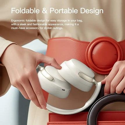 JR SY-T7 Bluetooth 5.4 Over-Ear Headset Wireless Headphones with Noise Cancelling Mic (Black).