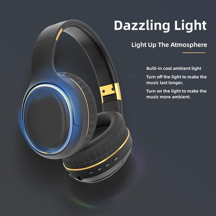 JR H6 Foldable Bluetooth 5.3 Wireless Headphone Over Ear Active Noise Cancelling Deep Bass Headset (Black).