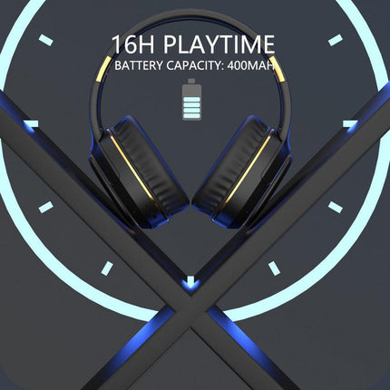 JR H6 Foldable Bluetooth 5.3 Wireless Headphone Over Ear Active Noise Cancelling Deep Bass Headset (Navy Blue).
