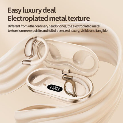 Wireless Earhook Sports Headphones Open-Ear Bluetooth 5.4 Sweat-Resistant Earphones (Black).