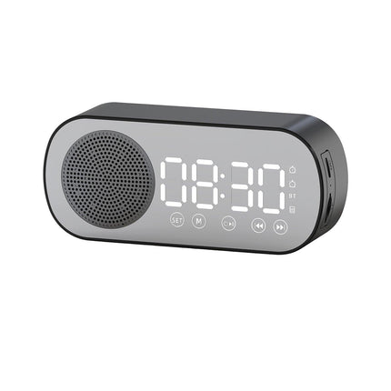 Wireless Bluetooth Speaker Alarm Clock Music Radio Player Timer Hands-Free Calling (Black).