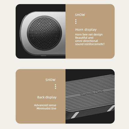 Wireless Bluetooth Speaker Alarm Clock Music Radio Player Timer Hands-Free Calling (White).