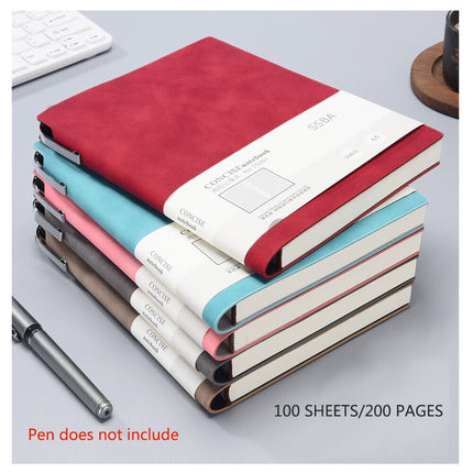 A5 200 Pages Fashion Glued PU Leather Cover Journal Travel Notebook Travellers Diary(Blue).