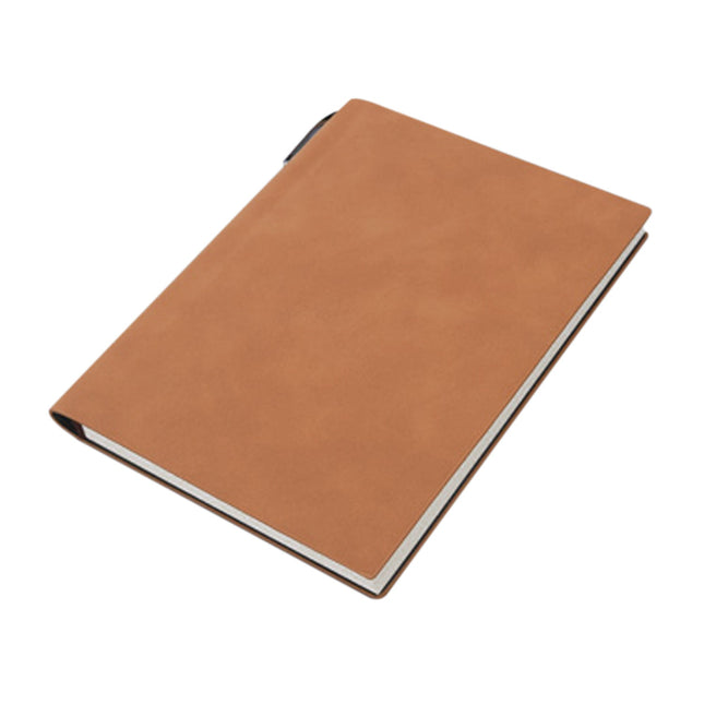 A5 200 Pages Fashion Glued PU Leather Cover Journal Travel Notebook Travellers Diary(Brown).