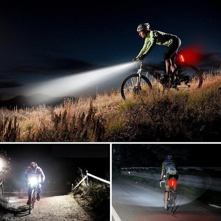 Rechargeable LED Bicycle Light USB Waterproof Cycle Headlight-Taillight Combinations.