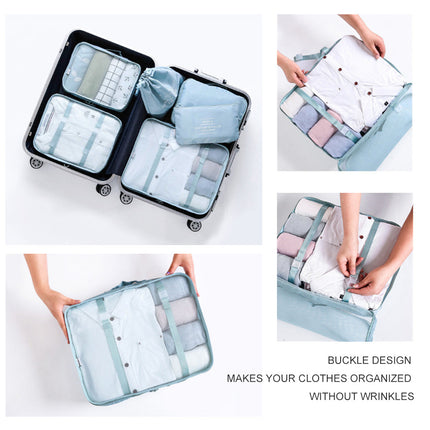 6 Pcs Waterproof Compression Packing Cubes Large Travel Luggage Organizer Storage (Pink).