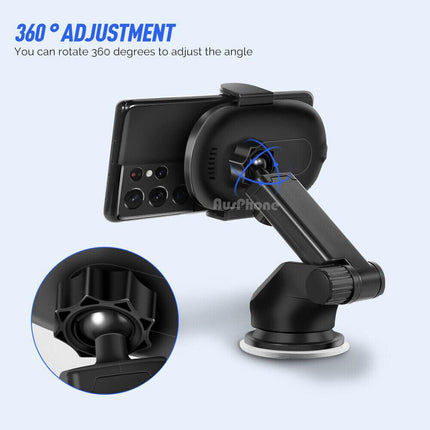 Automatic Clamping 15W Wireless Car Fast Charger Mount 2in1 Car Phone Holder.