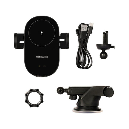 Automatic Clamping 15W Wireless Car Fast Charger Mount 2in1 Car Phone Holder.