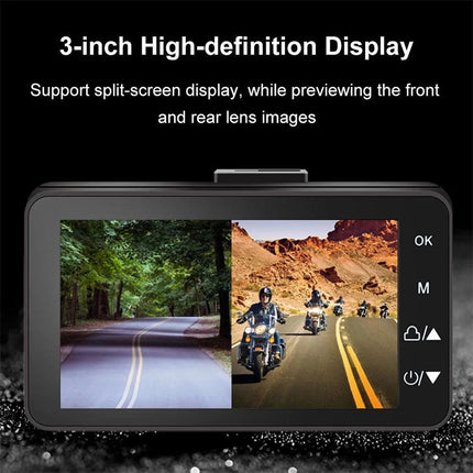 3inch LCD HD Dual Camera Motorcycle DVR Video Driving Recorder With 32G Card.
