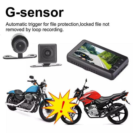 3inch LCD HD Dual Camera Motorcycle DVR Video Driving Recorder With 32G Card.