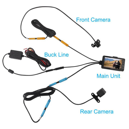 3inch LCD HD Dual Camera Motorcycle DVR Video Driving Recorder With 32G Card.