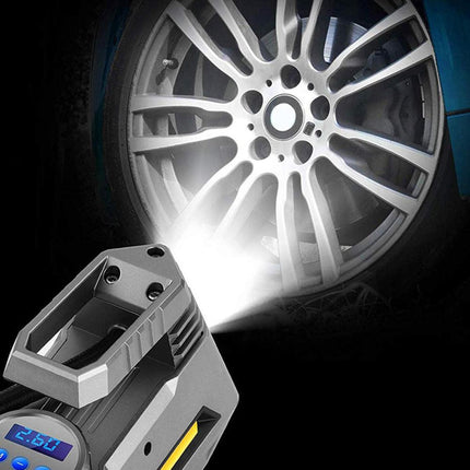 Portable Digital Car Air Compressor Tire Inflator With Emergency Flashlight.