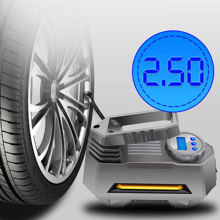 Portable Digital Car Air Compressor Tire Inflator With Emergency Flashlight.