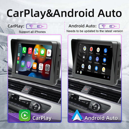 7" IPS HD Touch Screen Apple Android Carplay with Dual Dashcam 64G Card.