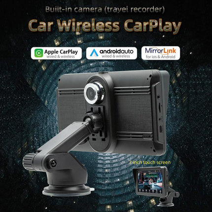 7" IPS HD Touch Screen Apple Android Carplay with Dual Dashcam 64G Card.