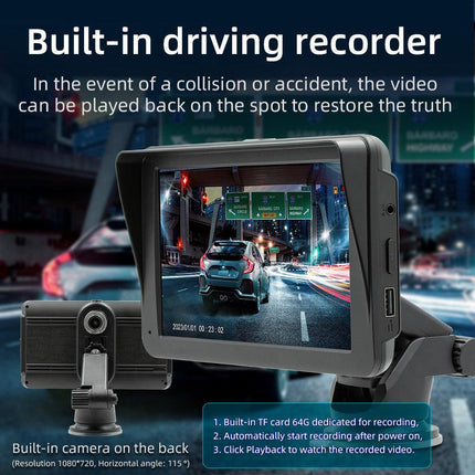 7" IPS HD Touch Screen Apple Android Carplay with Dual Dashcam 64G Card.