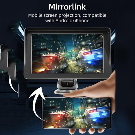 7" IPS HD Touch Screen Apple Android Carplay with Dual Dashcam 64G Card.
