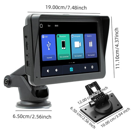 7" IPS HD Touch Screen Apple Android Carplay with Dual Dashcam 64G Card.