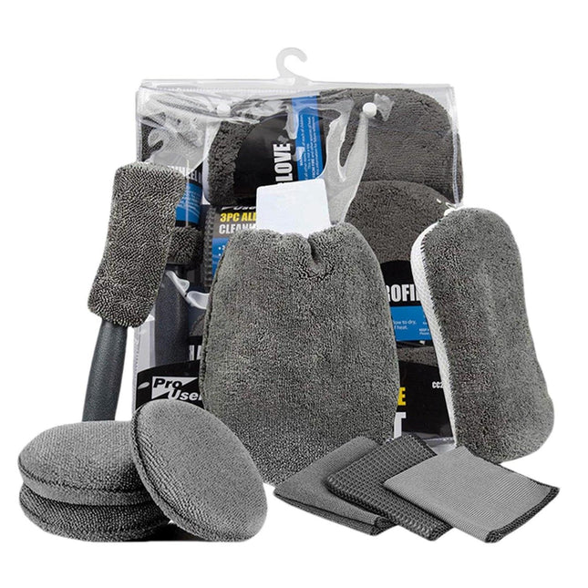 Car Cleaning Sponge Towel Brushe Set 9Pcs Car Wash Kits Cleaning Tools Set.