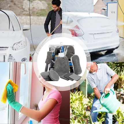 Car Cleaning Sponge Towel Brushe Set 9Pcs Car Wash Kits Cleaning Tools Set.