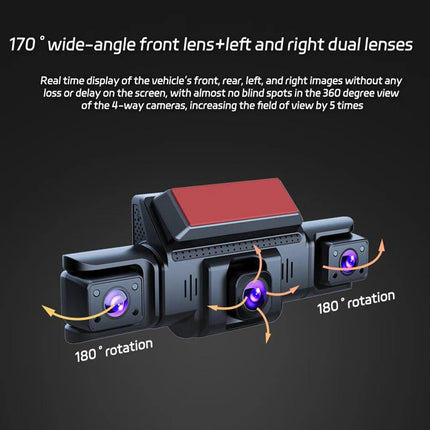 4 Channel 5G WiFi Dashcam FHD 1080P 170° Wide Angle G-Sensor with 64GB Card.