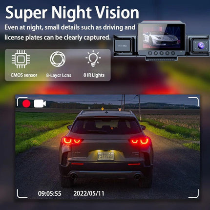 4 Channel 5G WiFi Dashcam FHD 1080P 170° Wide Angle G-Sensor with 64GB Card.