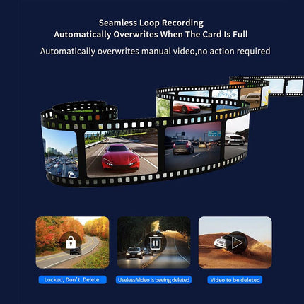 4K+2.5K Dual Dash Cam with WiFi GPS ADAS, Front and Rear Car Camera Recorder with 32GB Card.