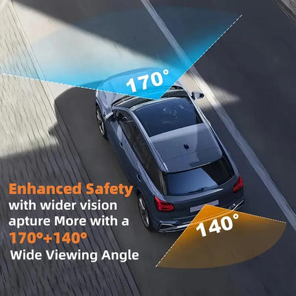 4K WiFi Car Dash Cam Dual Lens Wide Angle IPS Screen Night Vision Recording with 32GB Card.