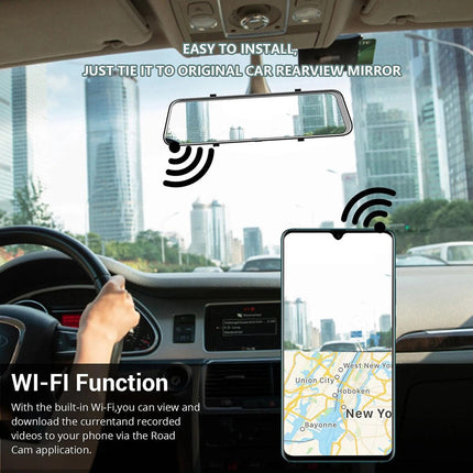 10” 4K Mirror Dash Cam, 2K Rear Camera, WiFi GPS ADAS BSD, Stream Media, 64GB Included.