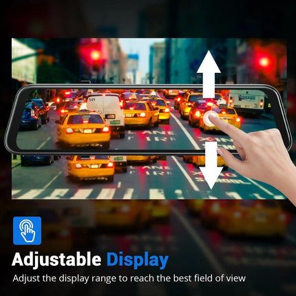 10” 4K Mirror Dash Cam, 2K Rear Camera, WiFi GPS ADAS BSD, Stream Media, 64GB Included.