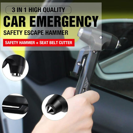 3 in 1 Car Emergency Safety Escape Hammer Glass Window Breaker Belt Cutter Tool.