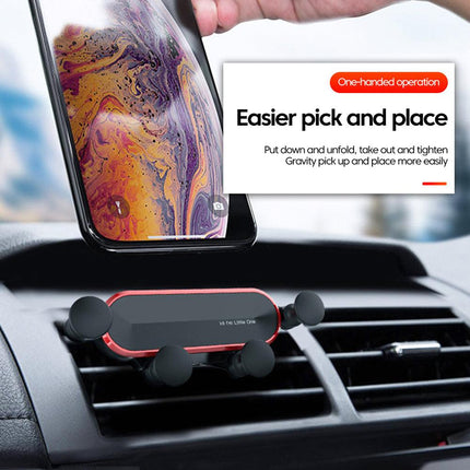 Car Phone Holder Metal Gravity 360 Universal Rotation Ball Air Vent Cellphone Stand(Dark Grey).