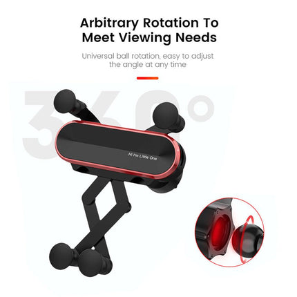 Car Phone Holder Metal Gravity 360 Universal Rotation Ball Air Vent Cellphone Stand(White).