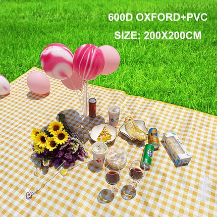 Large Waterproof Thickened Moisture-Proof Outdoor Camping Picnic Mat (Yellow).